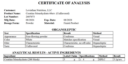 Leviathan Creatine Monohydrate