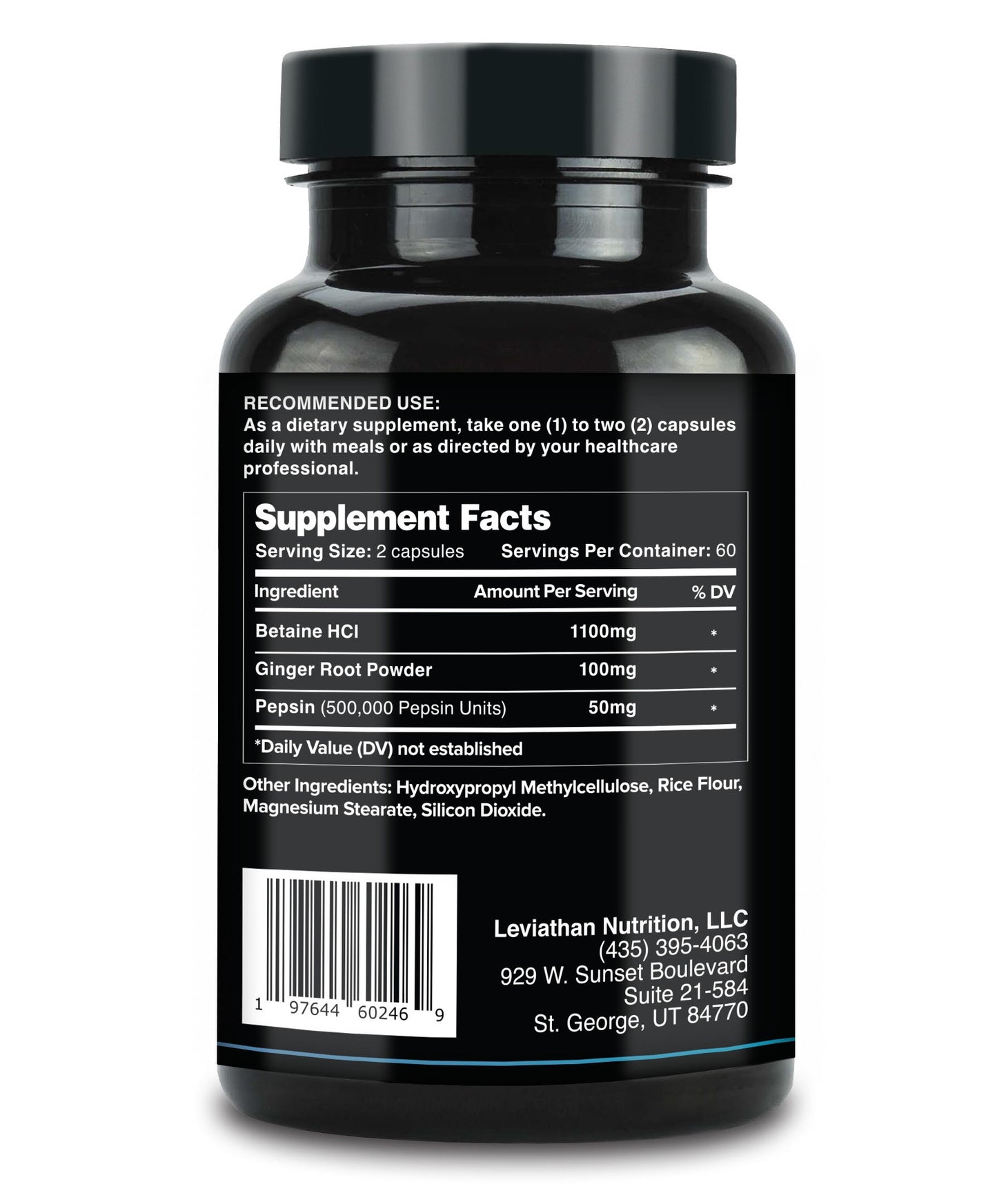 Leviathan Betaine HCl with Pepsin & Ginger